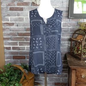 Eddie Bauer Medium Blue Sleeveless Top
